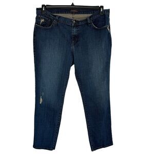 James Jeans SZ 18 Skinny Distressed Mid-Rise Zip-Fly Stretch Ginger Wash Womens